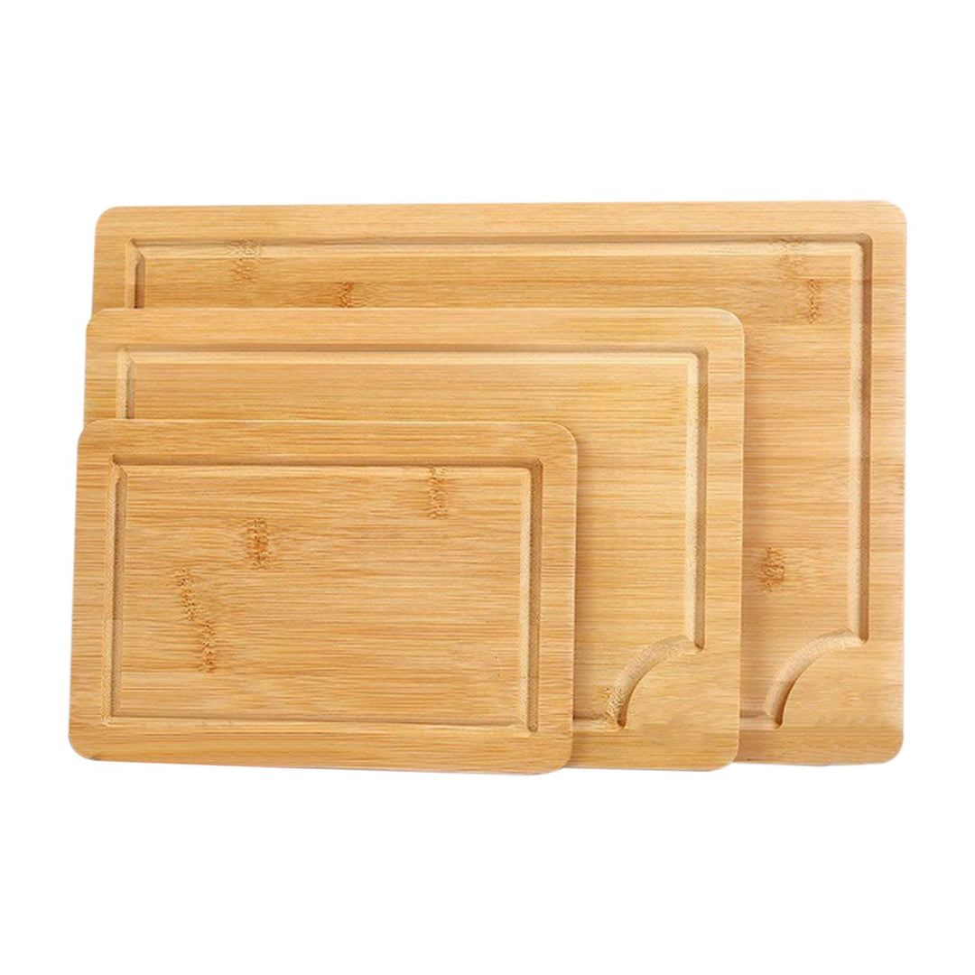 3Pcs Bamboo Cutting Boards Set for Kitchen Versatile Cutting Boards with Juice Grooves Chopping Board Meat Fruit Image 4