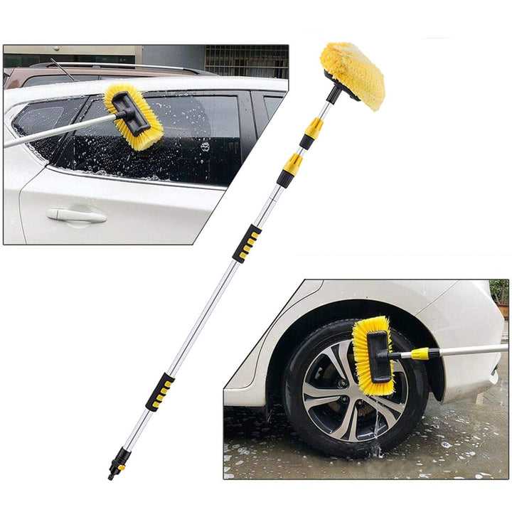 Car Cleaning Brush with Detachable Handle Soft Bristles Design Tight Connection On/Off Switch Scratch-Free Car Vehicle Image 3