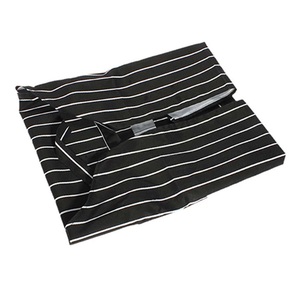 Adjustable Adult Black Stripe Bib Apron With 2 Pockets Chef Waiter Kitchen Cook Image 7