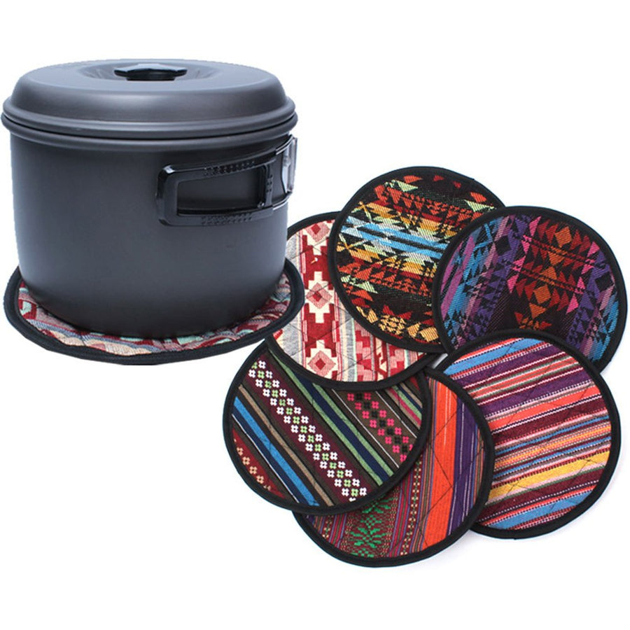 1 Pc Random Color Style Ethnic Round Heat Resistant Pot Holder Non-Slip Mat Image 1