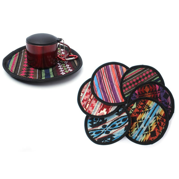 1 Pc Random Color Style Ethnic Round Heat Resistant Pot Holder Non-Slip Mat Image 3