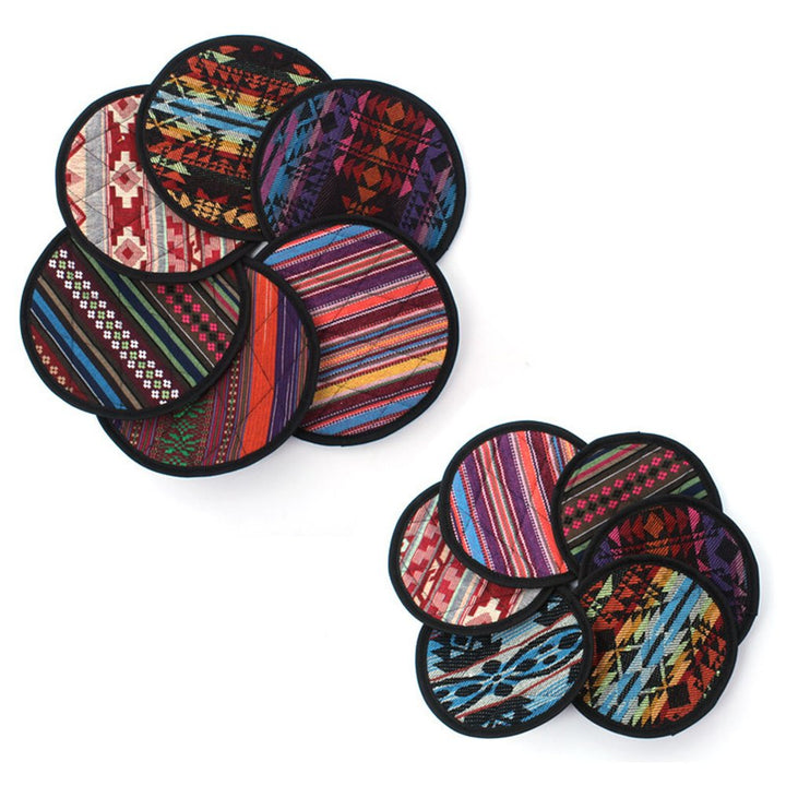 1 Pc Random Color Style Ethnic Round Heat Resistant Pot Holder Non-Slip Mat Image 4