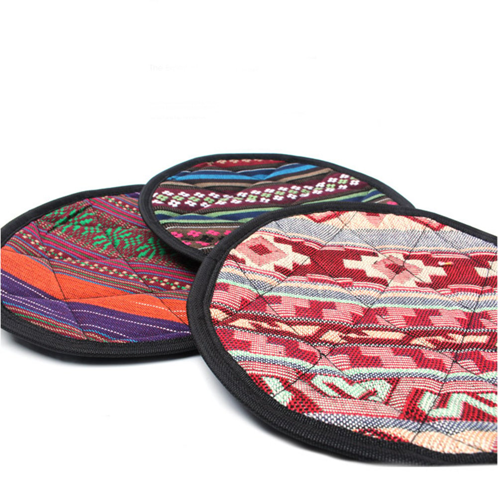 1 Pc Random Color Style Ethnic Round Heat Resistant Pot Holder Non-Slip Mat Image 7