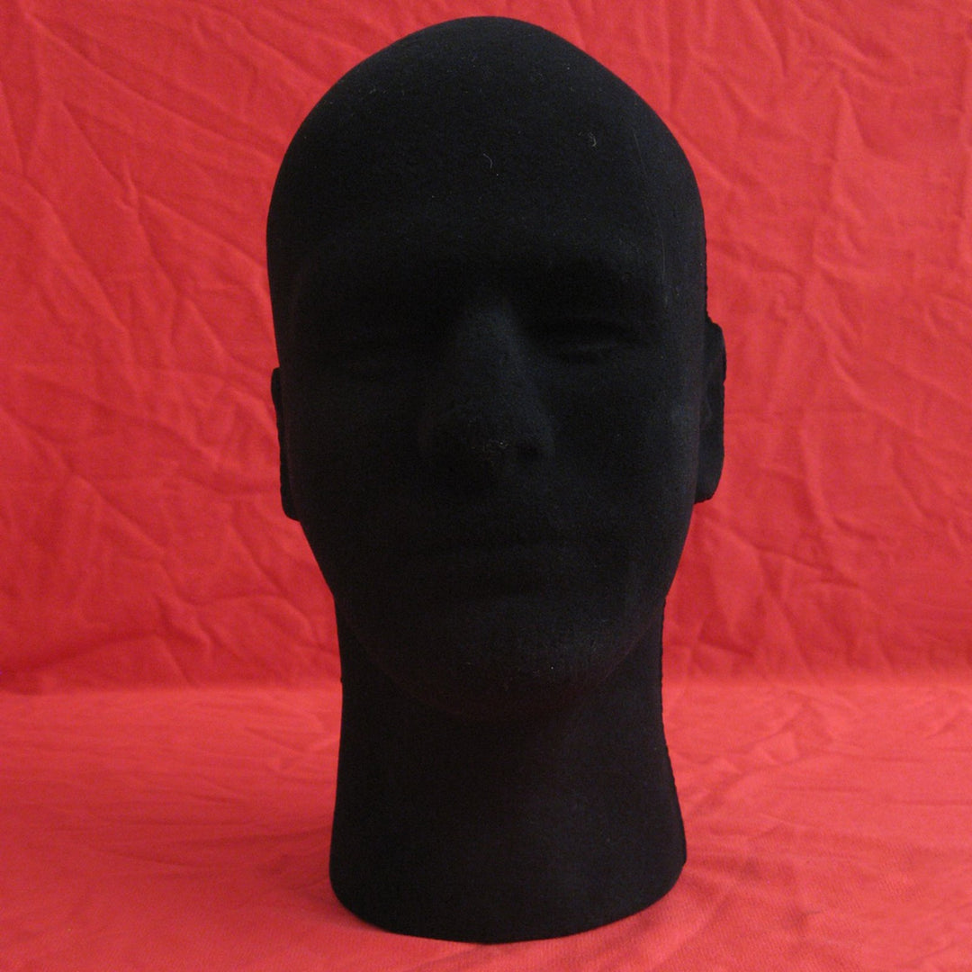 Head Model Sturdy Mold Foam Flocking Black Mannequin Model Head for Home Image 1