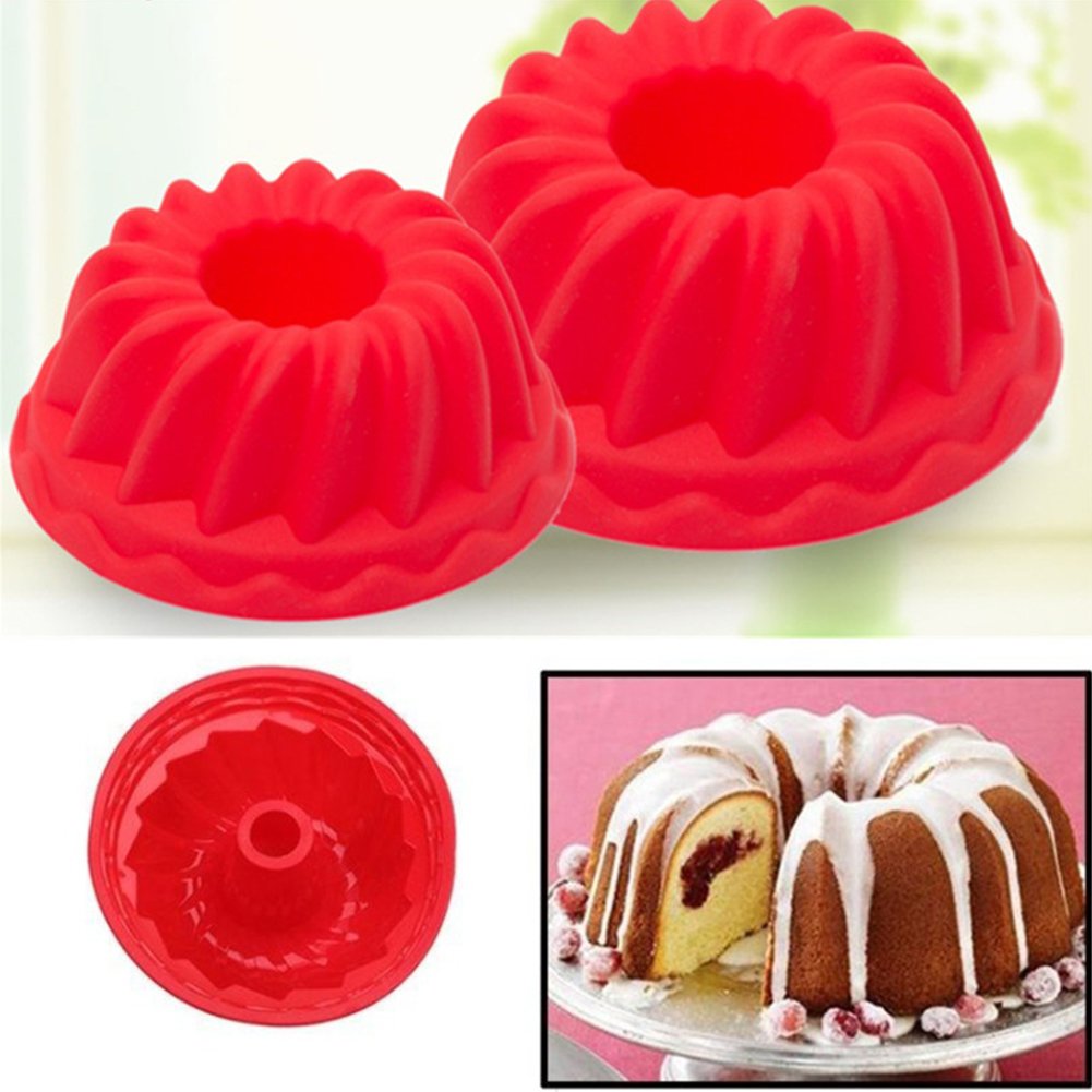 2Pcs Spiral Ring Cooking Silicone Mold Bakeware Kitchen Bread Cake Decorate Tool Image 1