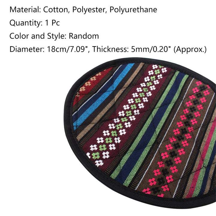 1 Pc Random Color Style Ethnic Round Heat Resistant Pot Holder Non-Slip Mat Image 11