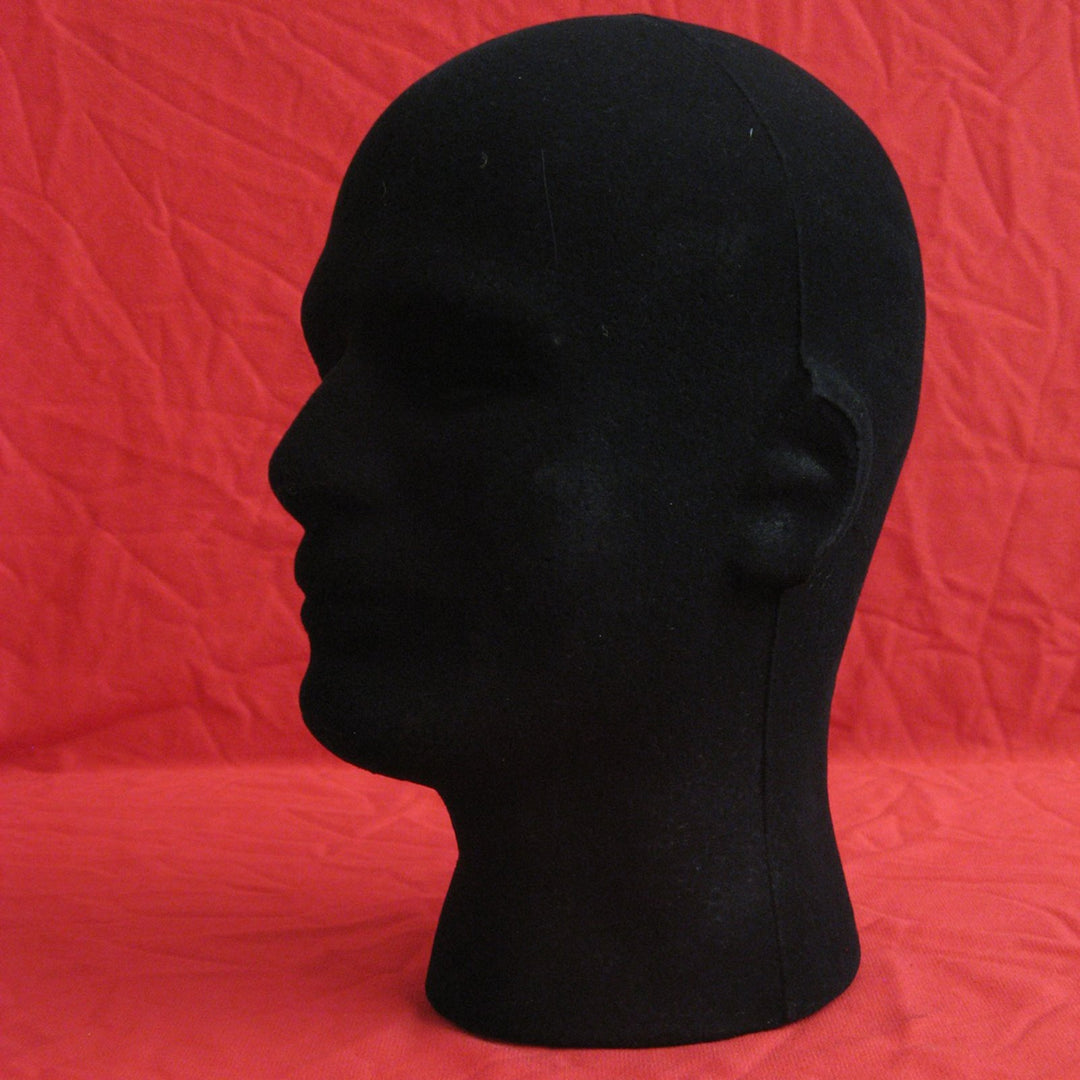 Head Model Sturdy Mold Foam Flocking Black Mannequin Model Head for Home Image 4