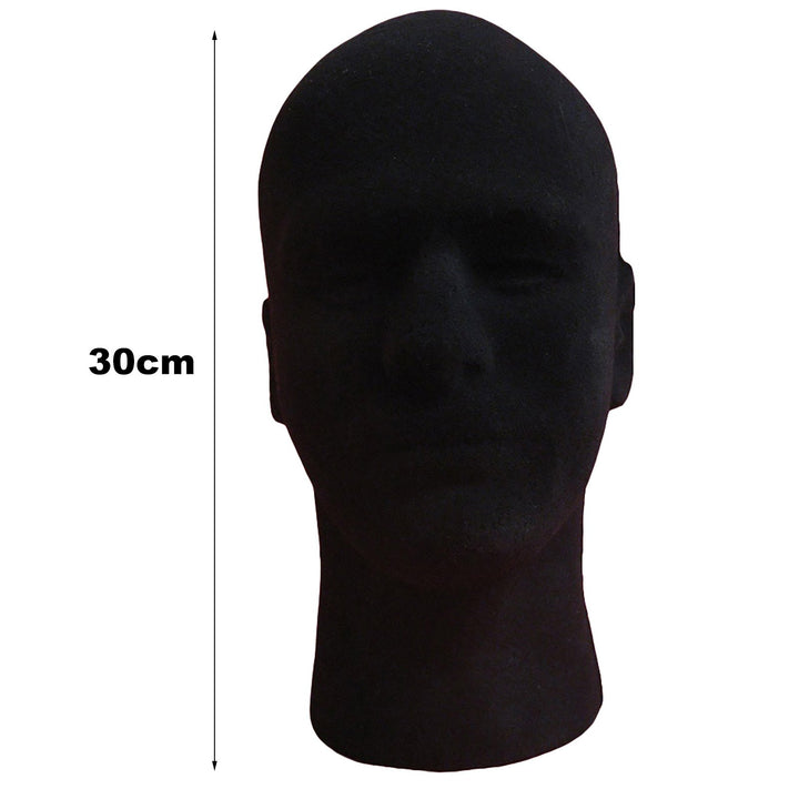 Head Model Sturdy Mold Foam Flocking Black Mannequin Model Head for Home Image 4