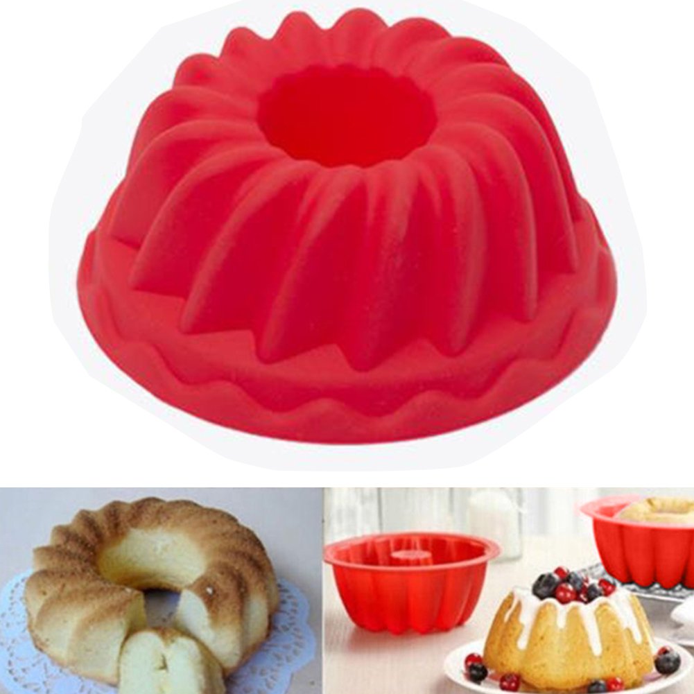 2Pcs Spiral Ring Cooking Silicone Mold Bakeware Kitchen Bread Cake Decorate Tool Image 2