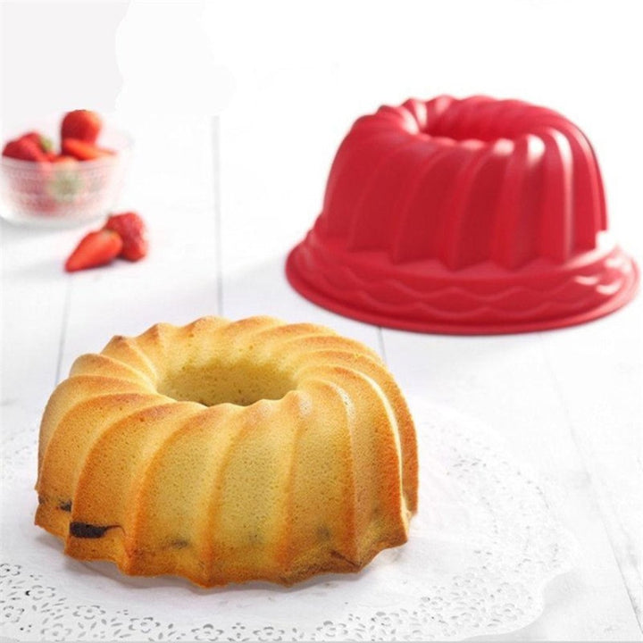 2Pcs Spiral Ring Cooking Silicone Mold Bakeware Kitchen Bread Cake Decorate Tool Image 4