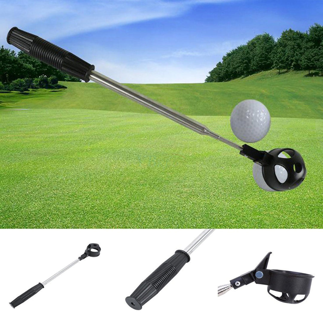 Ball Retriever Telescopic Design Comfortable Grip Stainless Steel Practical Golf Ball Picker for Golfer Image 1