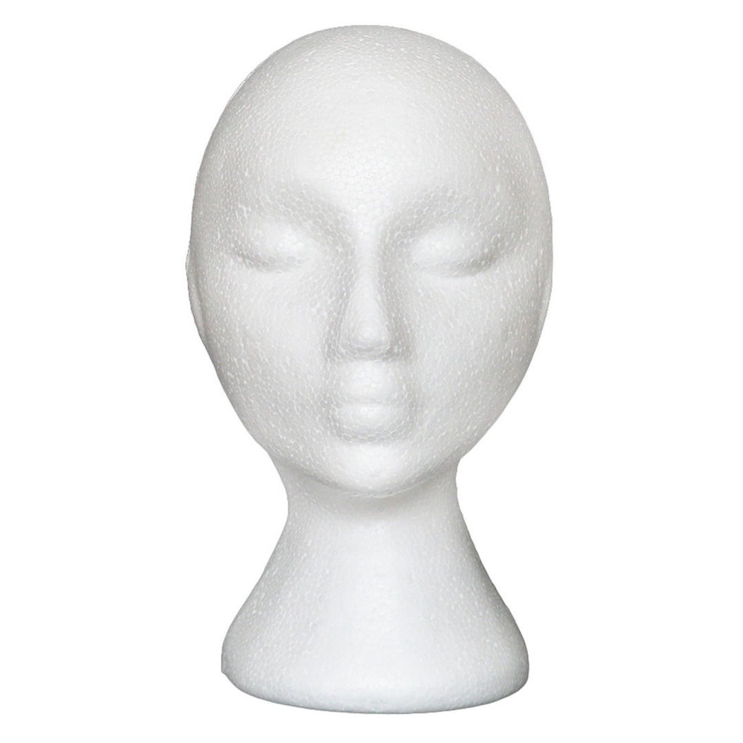 Mannequin Head Non-slip Abstract Foam Manikin Head Model Wig Hair Glasses Display Stand for Indoor Image 1