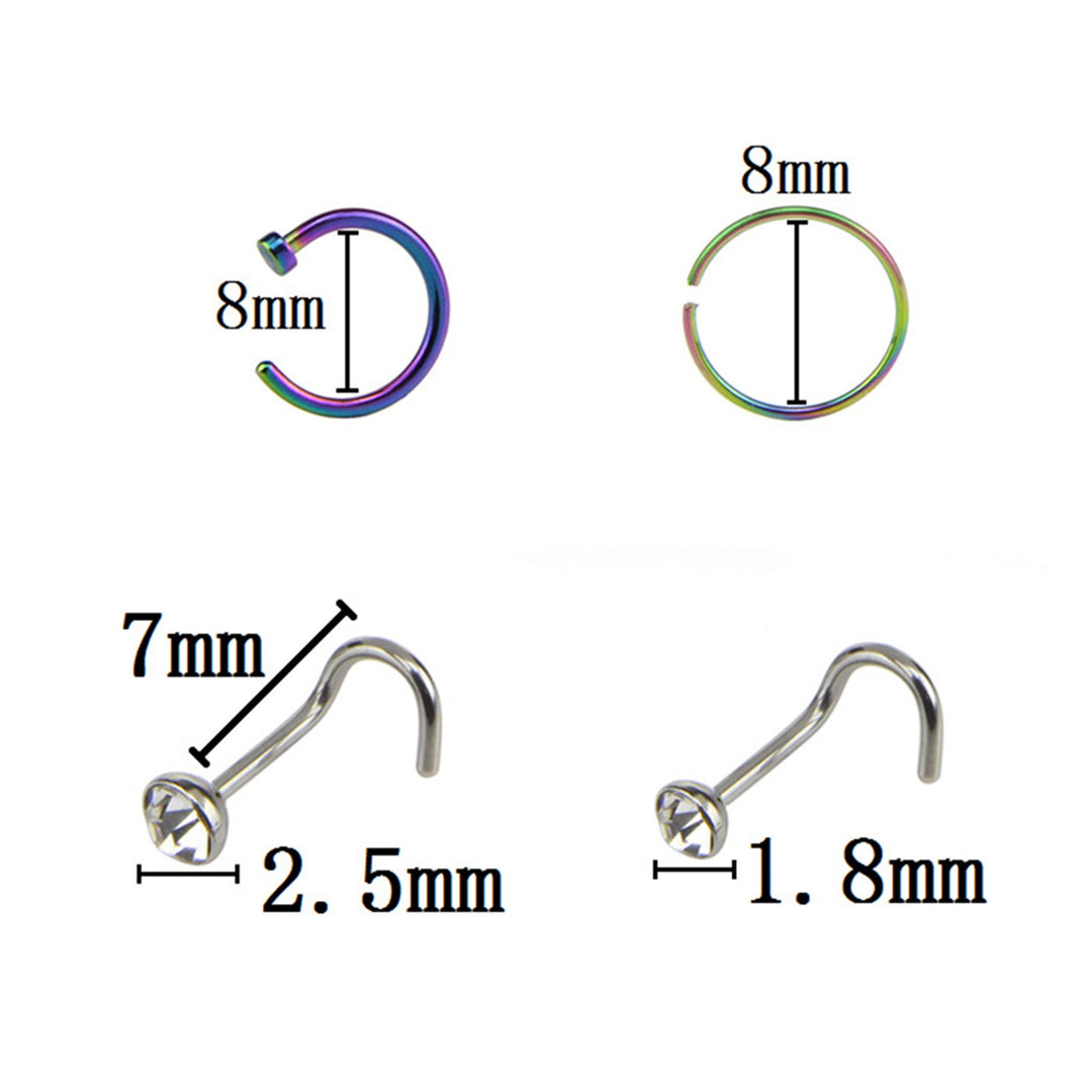 1 Set Nose Ring Shiny Exquisite Simple Long Lasting Geometric Nose Ring for Prom Image 7