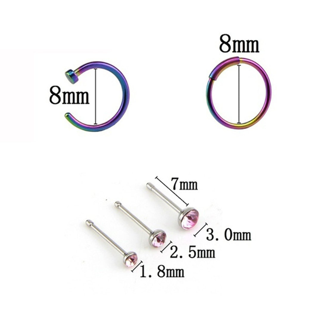 1 Set Nose Ring Shiny Exquisite Simple Long Lasting Geometric Nose Ring for Prom Image 10