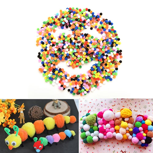 2000Pcs Mixed Color DIY Mini Soft Fluffy Ball Pom Poms Pompoms Kids Craft Toy Image 1