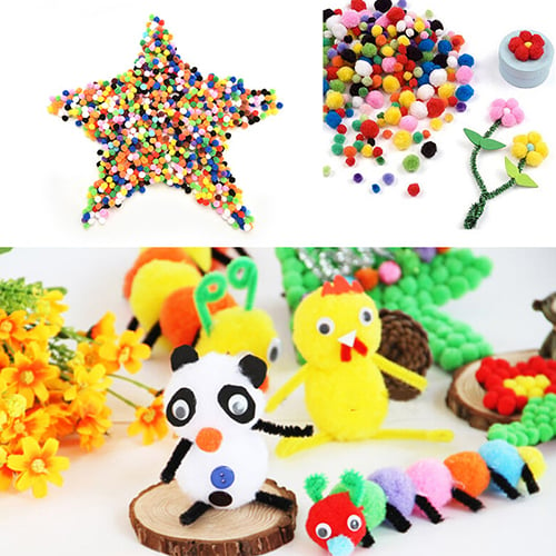 2000Pcs Mixed Color DIY Mini Soft Fluffy Ball Pom Poms Pompoms Kids Craft Toy Image 2