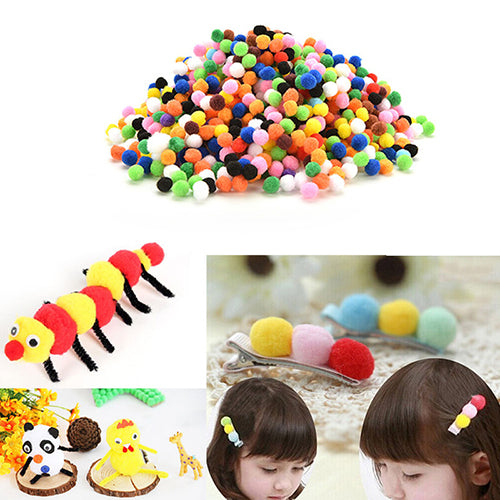 2000Pcs Mixed Color DIY Mini Soft Fluffy Ball Pom Poms Pompoms Kids Craft Toy Image 4