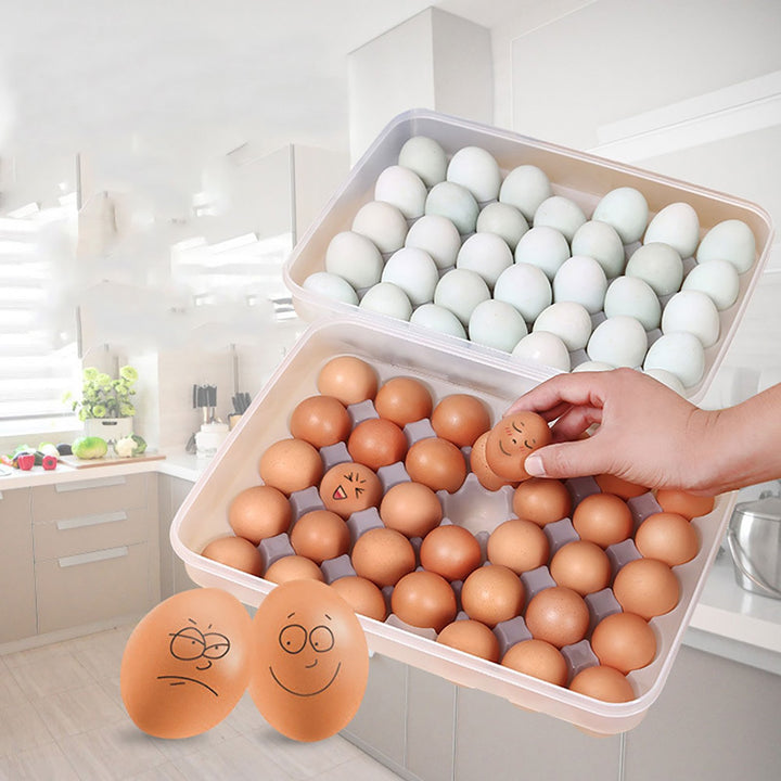 Storage Box Transparent Anti-slip 34 Grids Home Egg Tray for Refrigerator Image 7