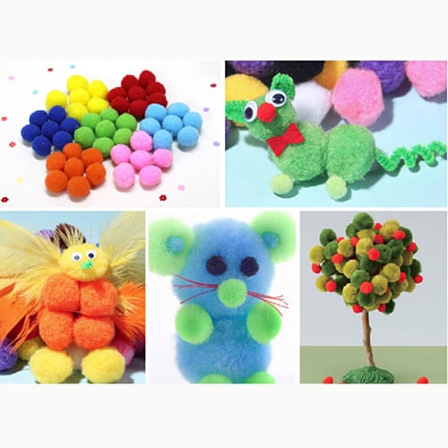 2000Pcs Mixed Color DIY Mini Soft Fluffy Ball Pom Poms Pompoms Kids Craft Toy Image 12