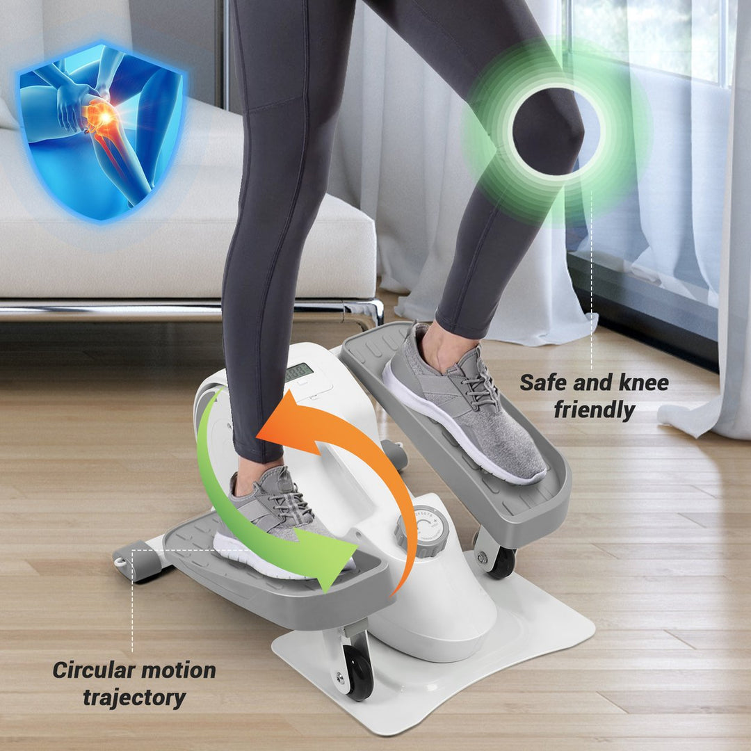 Stair Stepper Magnetic Portable Ellipse Leg Exerciser under Desk Bike Pedal Exerciser Silent Mini Elliptical Machine Image 11