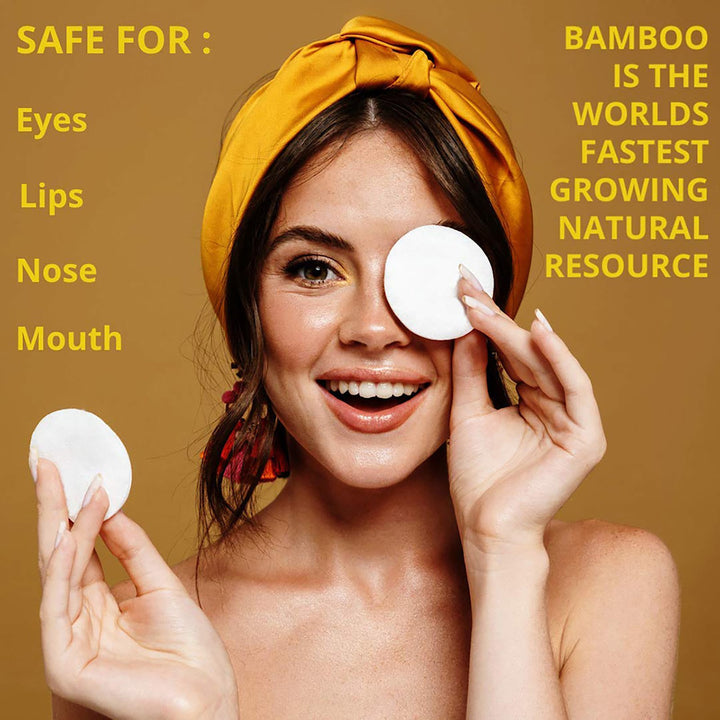 Facial Pad Soft Reusable Bamboo Charcoal Fiber Makeup Remover Pad for Girls Image 2