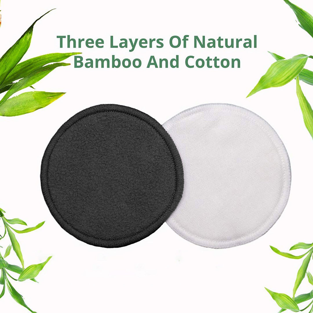 Facial Pad Soft Reusable Bamboo Charcoal Fiber Makeup Remover Pad for Girls Image 4