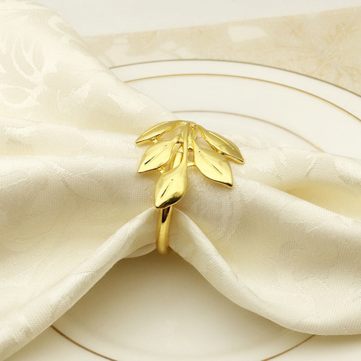 Leaves Napkin Ring Holder Metal Buckle Wedding Birthday Home Party Decoration Image 6