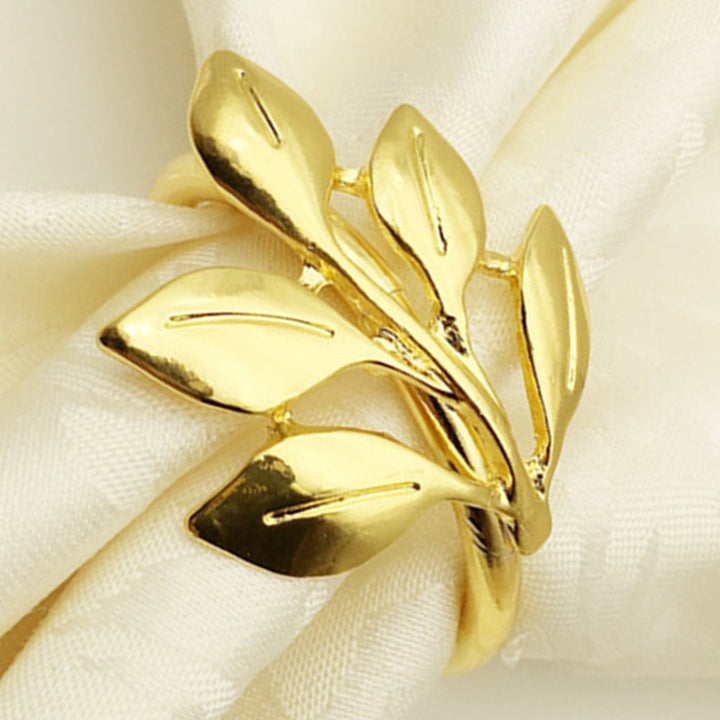 Leaves Napkin Ring Holder Metal Buckle Wedding Birthday Home Party Decoration Image 7