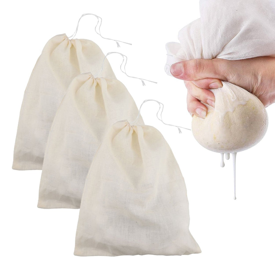 3Pcs/Set Filter Bag Drawstring Design Good Toughness Cotton Nut Milk Tea Mesh Pouch Kitchen Accessories Image 1