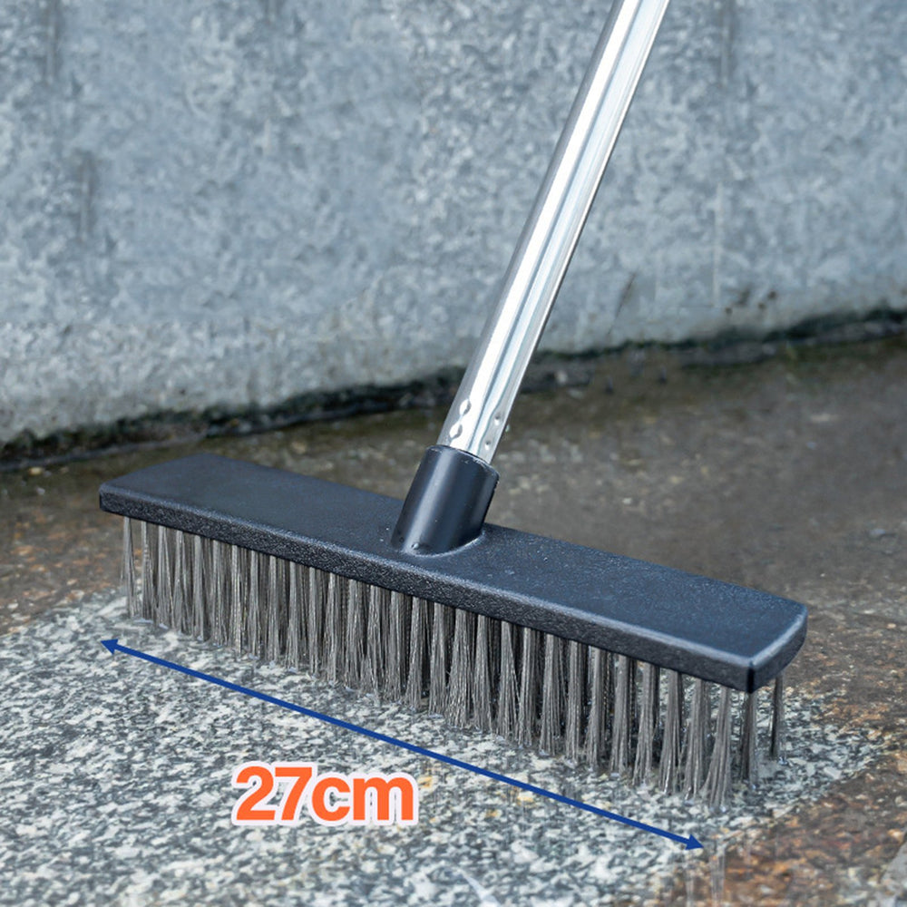 Long Handle Wire Brush with 50 Degree Ergonomic Angle Telescopic Stainless Steel Handle Wide Coverage Scrubbing Tool Image 2