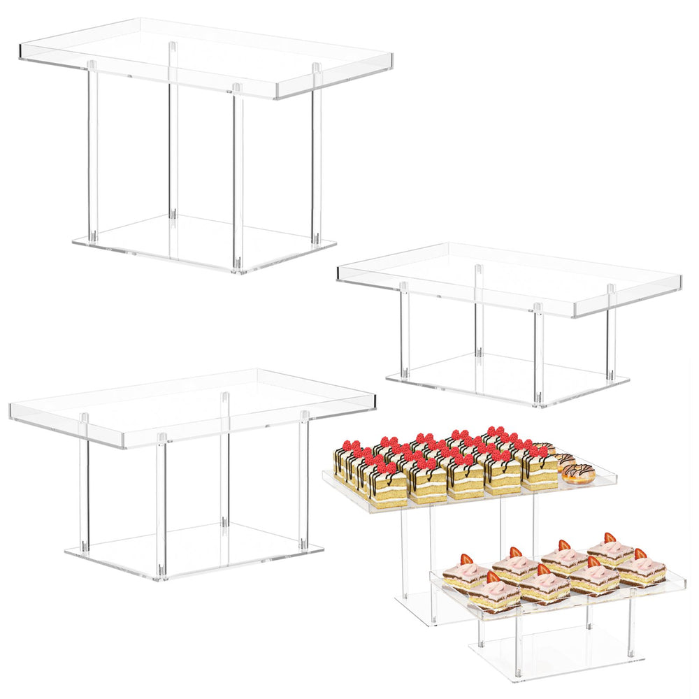 Cupcake Dessert Table Display Set Easy Assembly Versatile Design Transparent Dessert Pastry Food Treat Tier Cookie Image 2