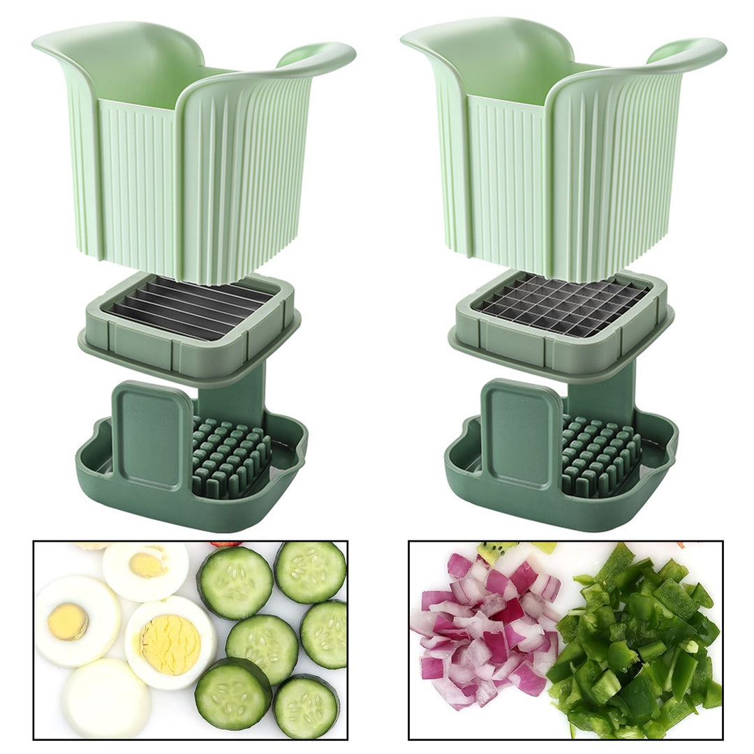 Vegetable Slicer with Container Soft Food Time-saving Chopper Stainless Steel Blade Detachable Cutter for Veggie Fruit Image 6