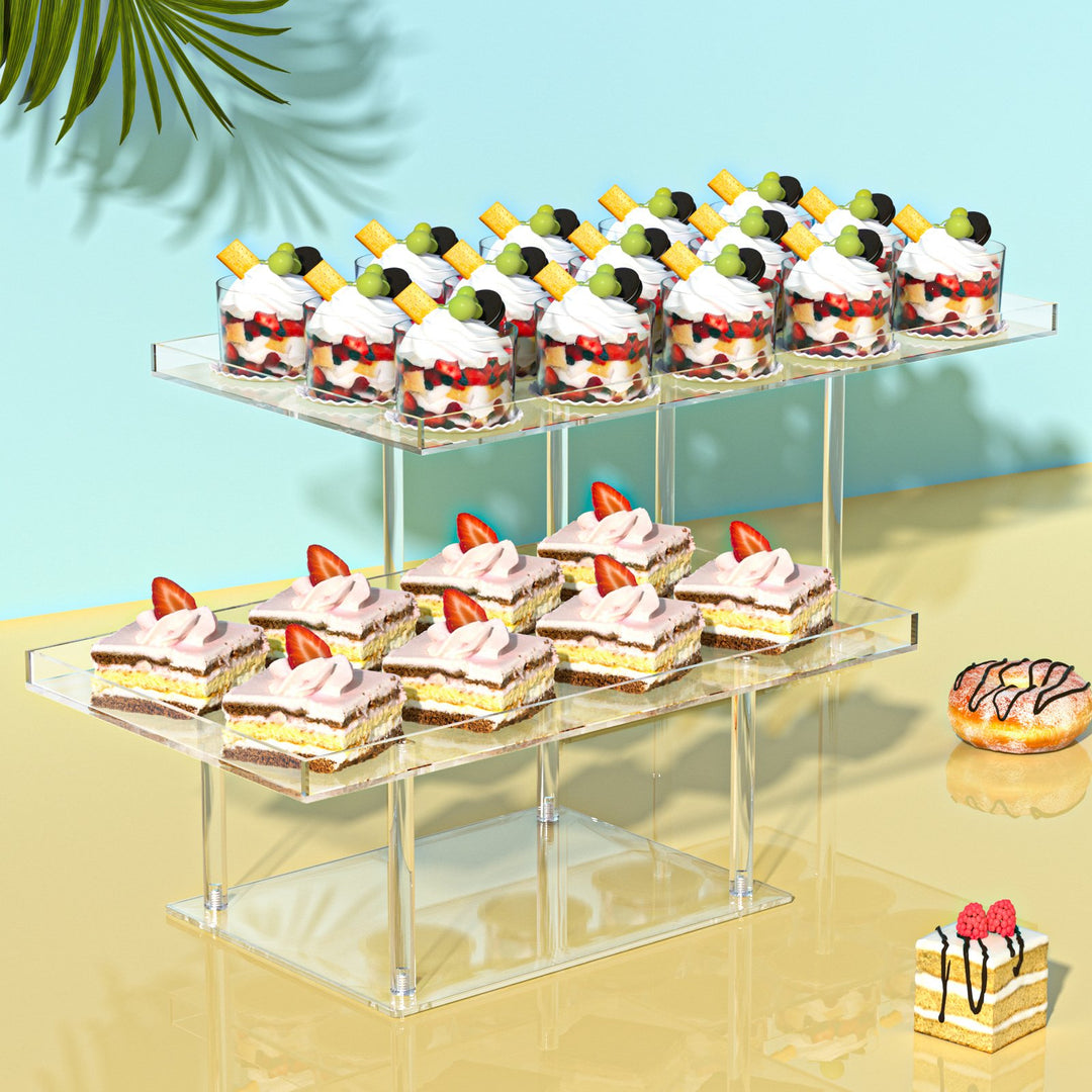 Cupcake Dessert Table Display Set Easy Assembly Versatile Design Transparent Dessert Pastry Food Treat Tier Cookie Image 7