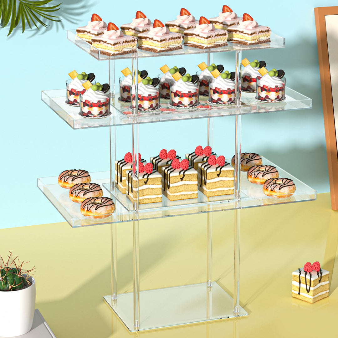 Cupcake Dessert Table Display Set Easy Assembly Versatile Design Transparent Dessert Pastry Food Treat Tier Cookie Image 11