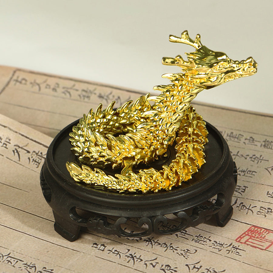 Chinese Dragon Figurine Sparkling Bright Color Flexible Chinese Dragon Sculpture Desktop Ornament Party Accessories Image 1