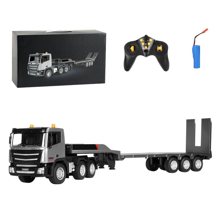 2.4GHz RC Semi Truck 9 Channel Ultra-Long RC Flatbed Truck Toy with LED Light Music 1/24 Kids Electric Remote Control Image 1