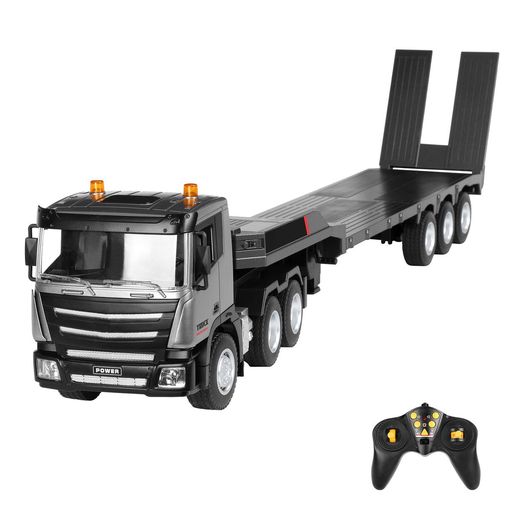 2.4GHz RC Semi Truck 9 Channel Ultra-Long RC Flatbed Truck Toy with LED Light Music 1/24 Kids Electric Remote Control Image 2