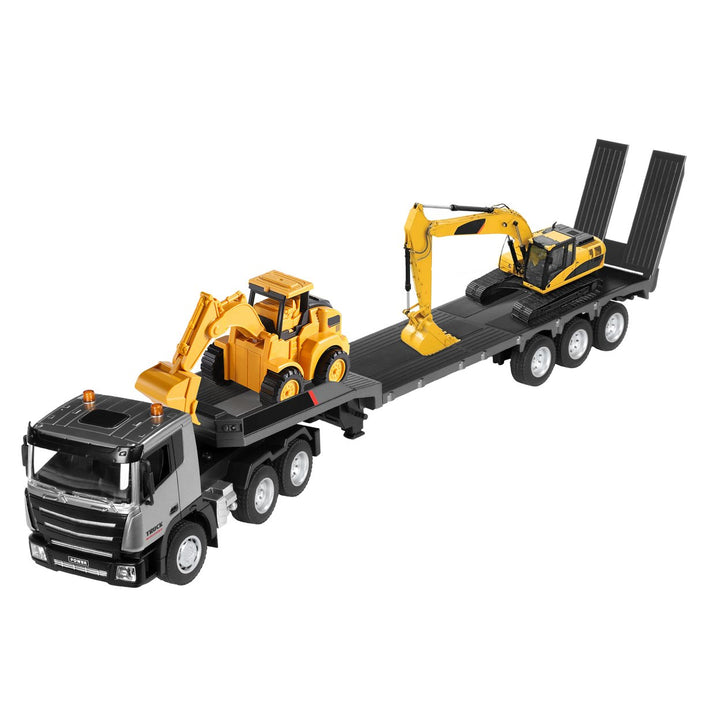 2.4GHz RC Semi Truck 9 Channel Ultra-Long RC Flatbed Truck Toy with LED Light Music 1/24 Kids Electric Remote Control Image 3