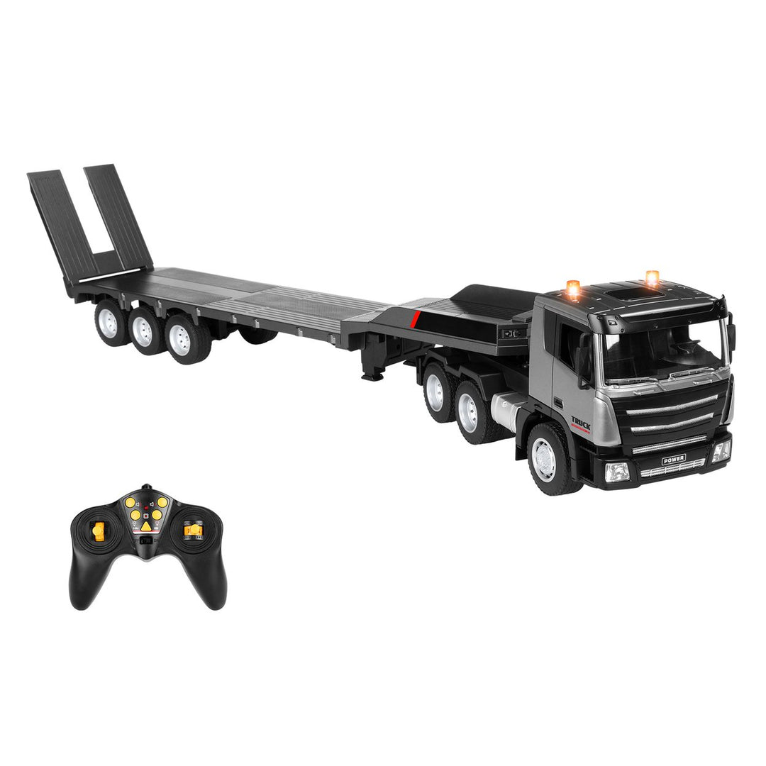 2.4GHz RC Semi Truck 9 Channel Ultra-Long RC Flatbed Truck Toy with LED Light Music 1/24 Kids Electric Remote Control Image 4