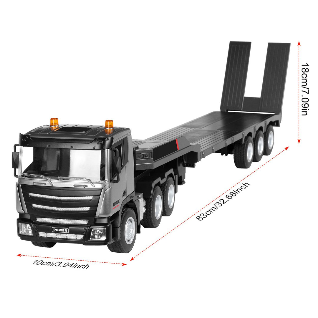 2.4GHz RC Semi Truck 9 Channel Ultra-Long RC Flatbed Truck Toy with LED Light Music 1/24 Kids Electric Remote Control Image 6