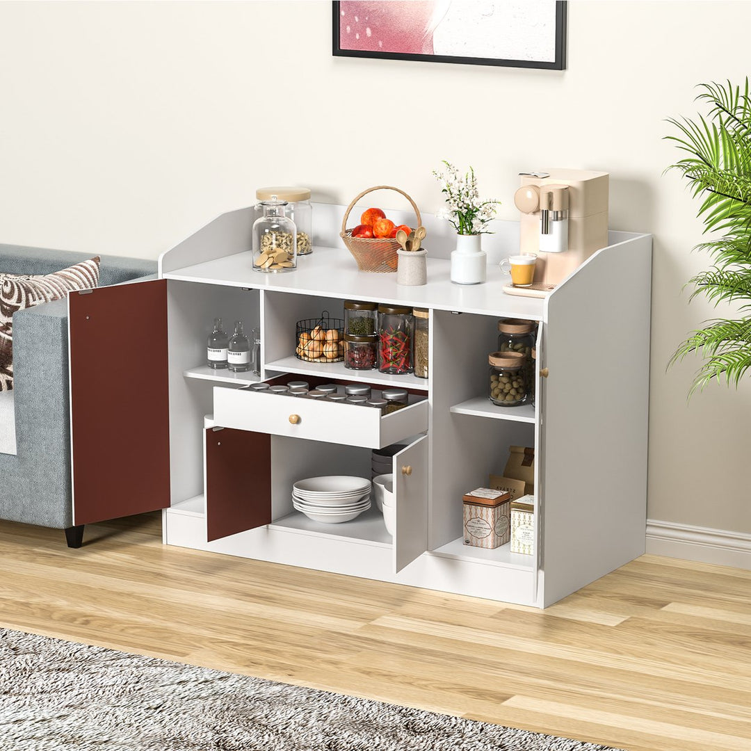 Kitchen Buffet Cabinet Coffee Bar Storage Cabinet Kitchen Storage Cabinet with Drawer and Doors Kitchen Sideboard for Image 11