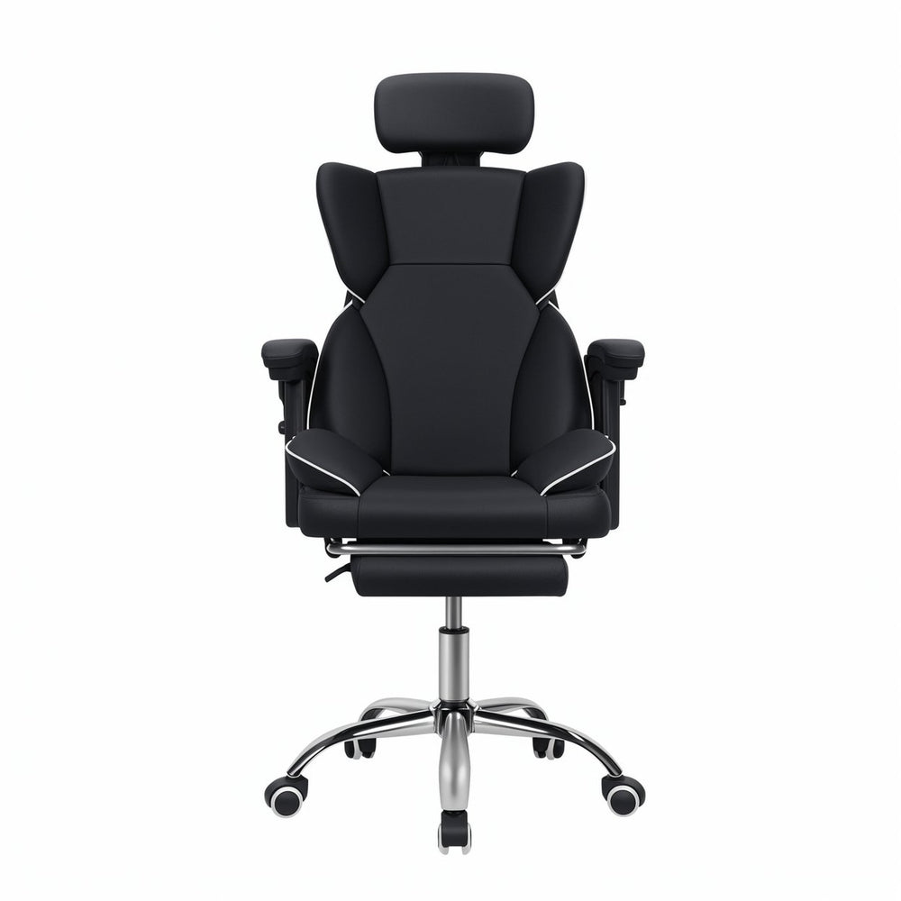 Big Tall Office Chair Faux Leather Computer Chair Executive Office Chair with Foot Rest Headrest and Lumbar Support Image 2