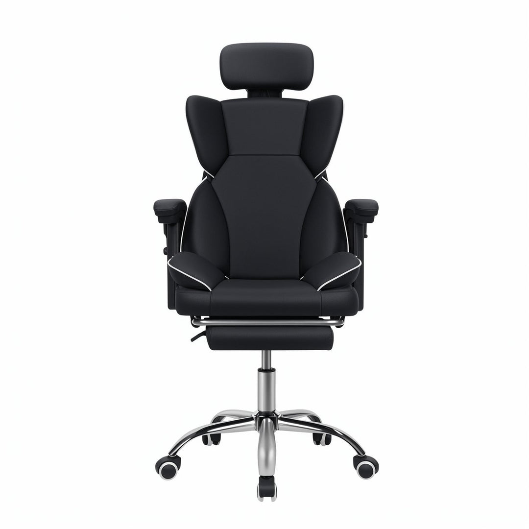 Big Tall Office Chair Faux Leather Computer Chair Executive Office Chair with Foot Rest Headrest and Lumbar Support Image 2