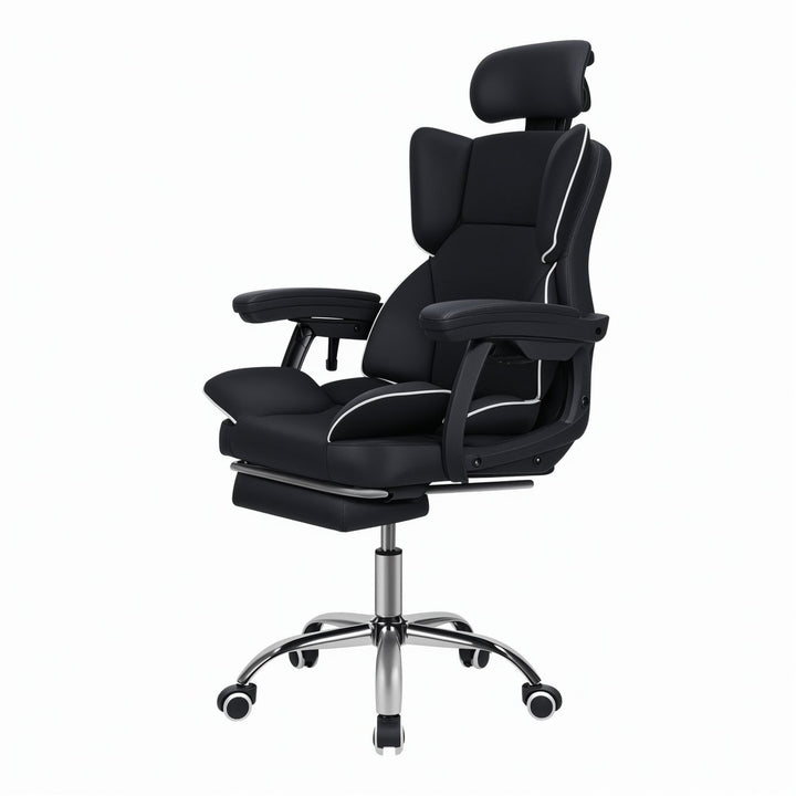 Big Tall Office Chair Faux Leather Computer Chair Executive Office Chair with Foot Rest Headrest and Lumbar Support Image 3