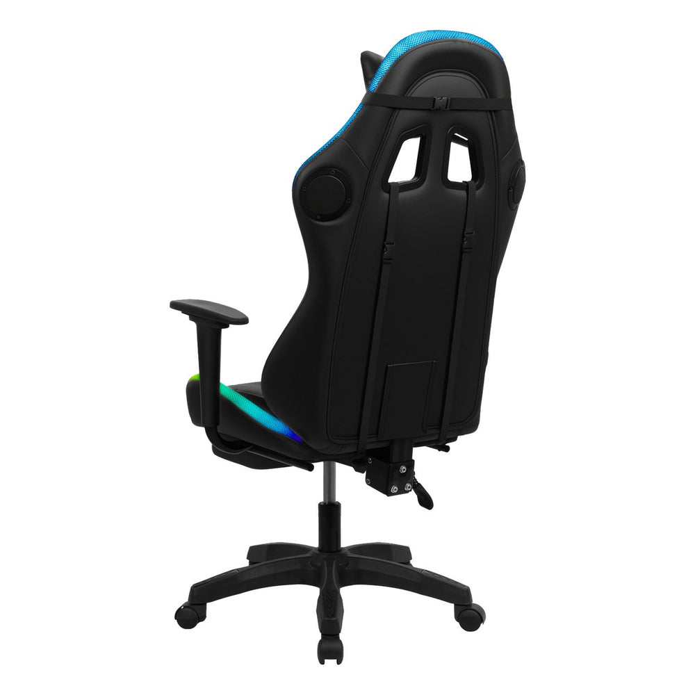 Gaming Chair with Retractable Footrest 350lbs Load Capacity Office Chair with Bluetooth-compatible Speakers RGB LED Image 2