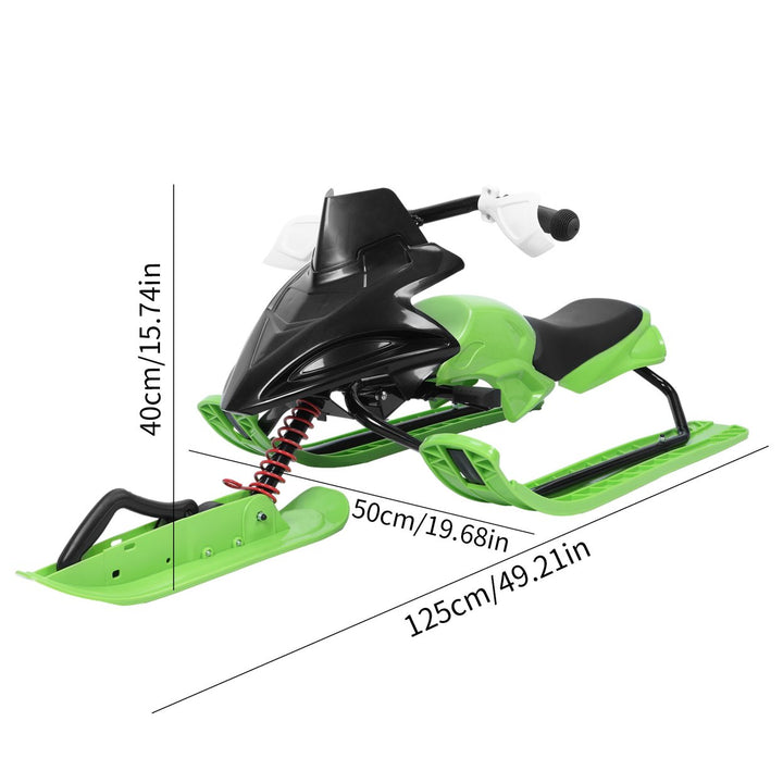 Snow Racer Sled with Sensitive Brake And 3 Gear Adjustable Cushion Winter Outdoor Activity Ski Sled Slider Board for Image 6