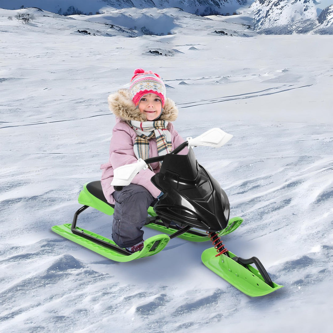 Snow Racer Sled with Sensitive Brake And 3 Gear Adjustable Cushion Winter Outdoor Activity Ski Sled Slider Board for Image 7