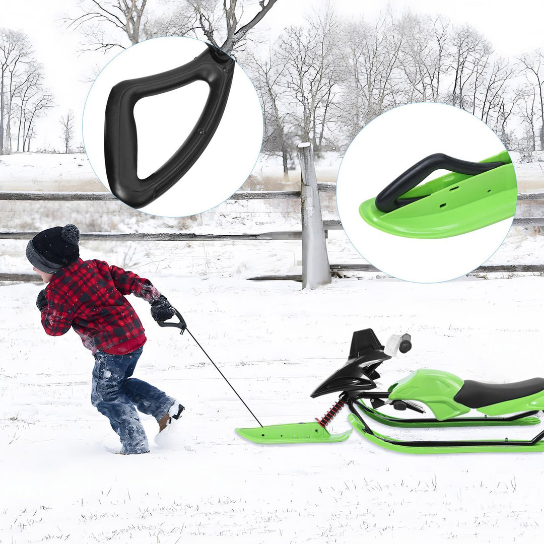 Snow Racer Sled with Sensitive Brake And 3 Gear Adjustable Cushion Winter Outdoor Activity Ski Sled Slider Board for Image 11