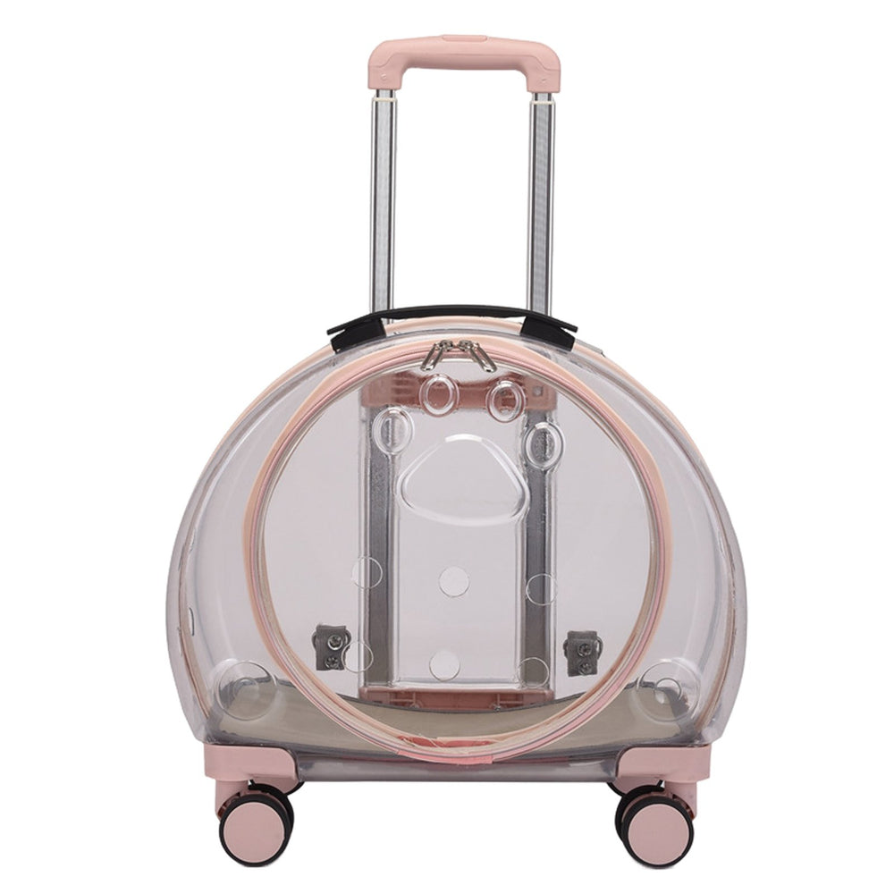 Cat Carrier with Wheels Cat Carrier Pet Trolley Case Breathable Holes Silent Wheels Pet Backpack for Kitty Small Dog Image 2