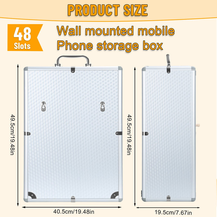 Cell Phone Locker Chart Storage Locker Wall-Mounted Cell Phones Storage Cabinet with Handle and Safety Lock for Office Image 4